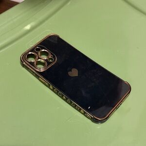 iPhone 14 Pro Max Black and Gold Phone Case